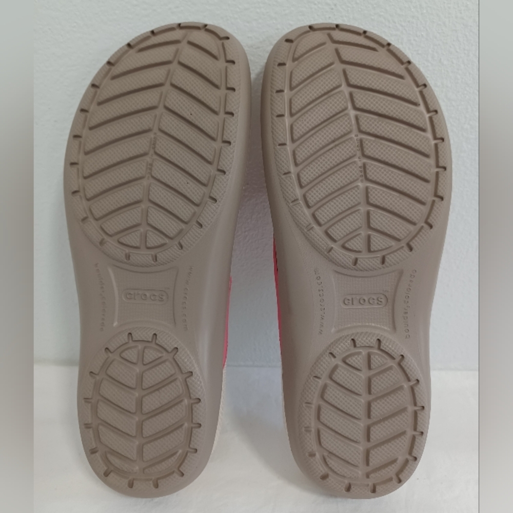 Crocs thong flip-flop sandals coral/cream size 9w Women’s - Picture 8 of 9